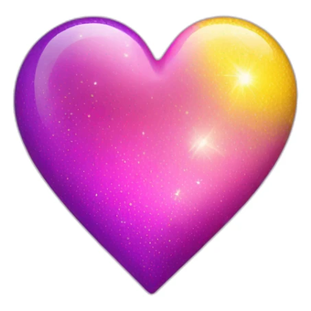 pink-and-purple-heart-with-yellow-sparkles sticker