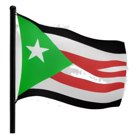 I specifically want a flag that has a green line first. Than a white line with three red stars. Than a black line (only one) sticker