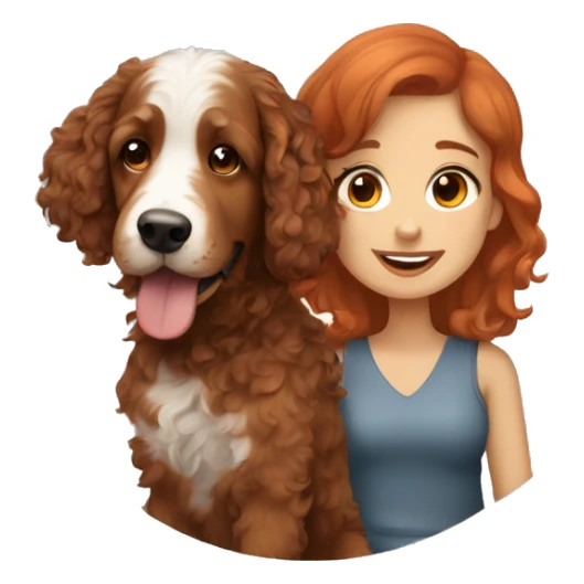 redhead girl with merle bernedoodle sticker