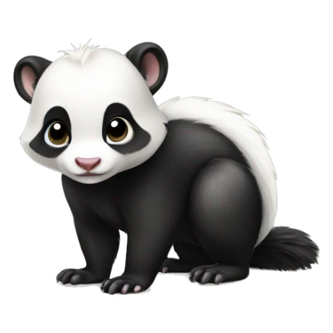 Cute baby skunk-panda-hybrid full body sticker