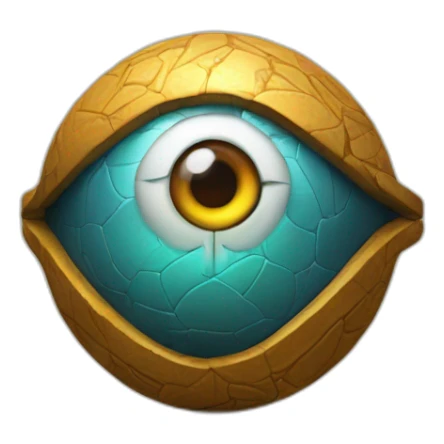 3d sphere with a cartoon Pillager skin texture with Eye of Horus sticker