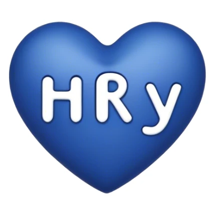 Dark blue heart with the words Hi Ry in the middle  sticker