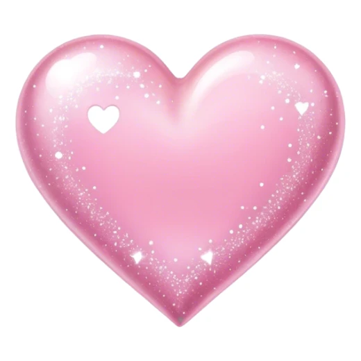 Baby pink love heart with sparkles  sticker