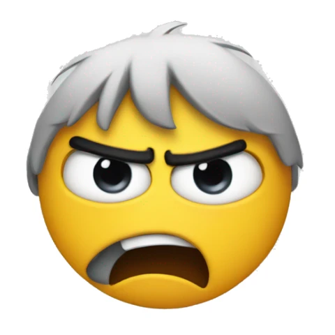 Angry emoji with heart eyes sticker