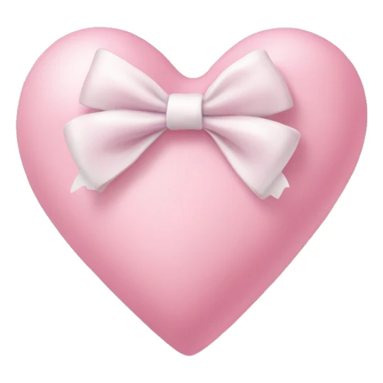 Baby pink heart with a white bow sticker