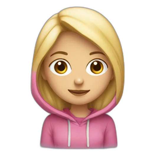 una chica rubia con una sudadera y una capucha saludando sticker