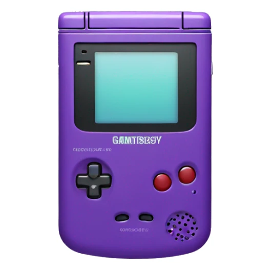 Purple game boy color, iOS emoji style  sticker