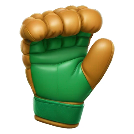 Punching glove shaped themed green dynamic gutiar sticker