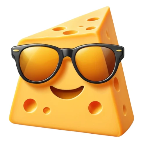 piece of cheese in sunglasses sticker