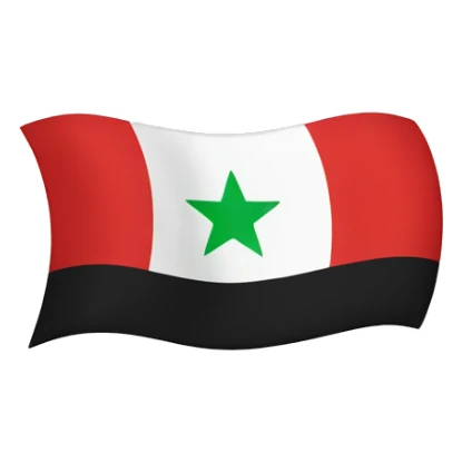 Independent Syria flag with 3 red stats in the middle sticker