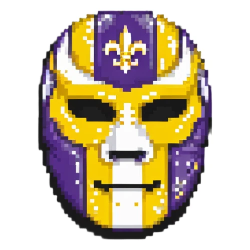 Louisiana themed luchador mask with state flag colors sticker