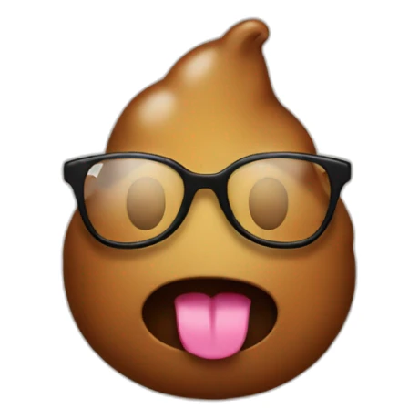 poop emoji with glasses sticker