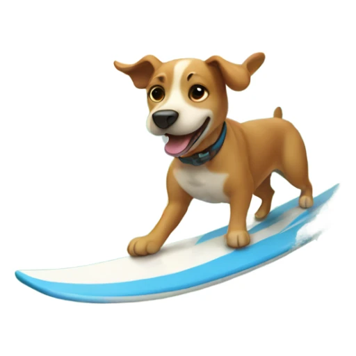 A dog surfing a wave in the summer sticker