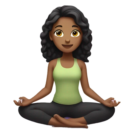 Girl with black hair in a yoga position  sticker