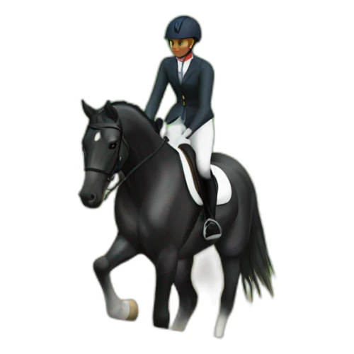 Black eventing horse on cross country course sticker