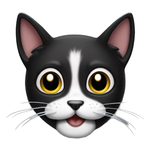Créate a emoji the was a black cat with the moustaches white, it should is happy  sticker