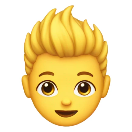yellow baby head with quiff sticker