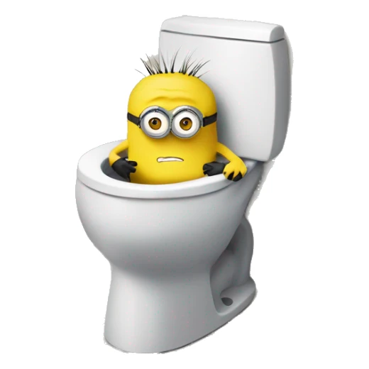 Minion stuck in a toilet sticker