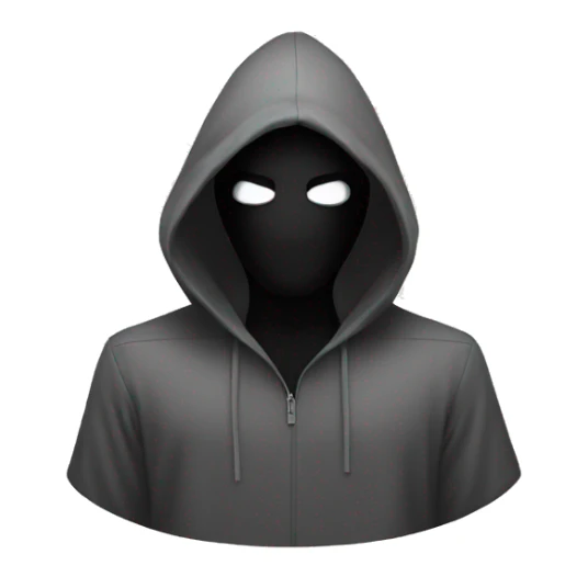 grayscale black mysterious masked hooded man sticker