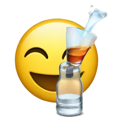 Smiley face taking a shot of alcohol sticker