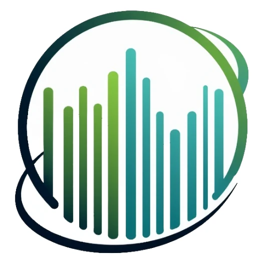 Clean minimalistic logo on 3:2 ratio canvas with circular motif. Inside circle: barcode transitioning into globe. Soft gradients of green and blue suggesting sustainability and trust. Sleek, professional, contemporary style focused on simplicity. sticker