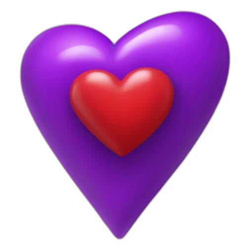 Forme Cœur rouge dans un cœur violet de physique   sticker