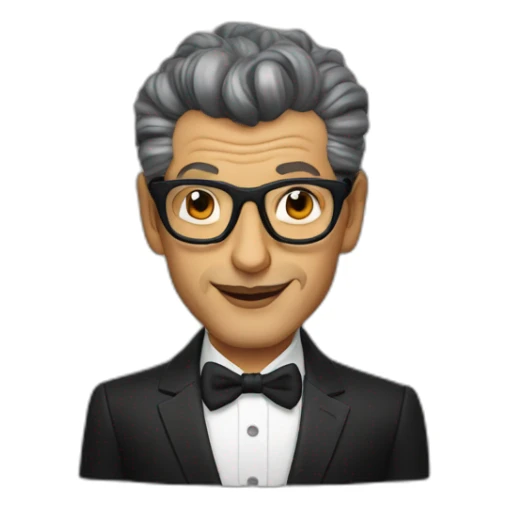 Jeff goldblum black hair sticker