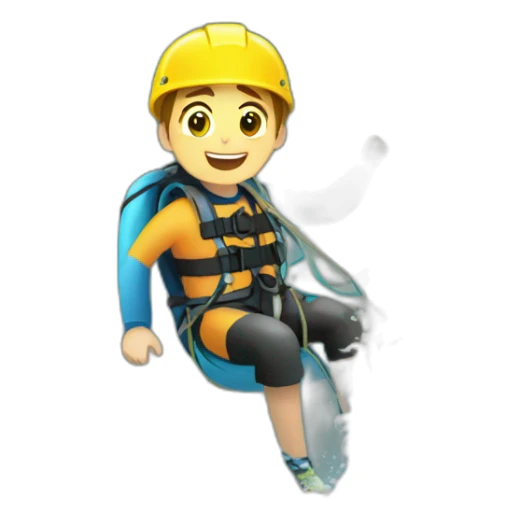 Canyoning with rope i the water sticker