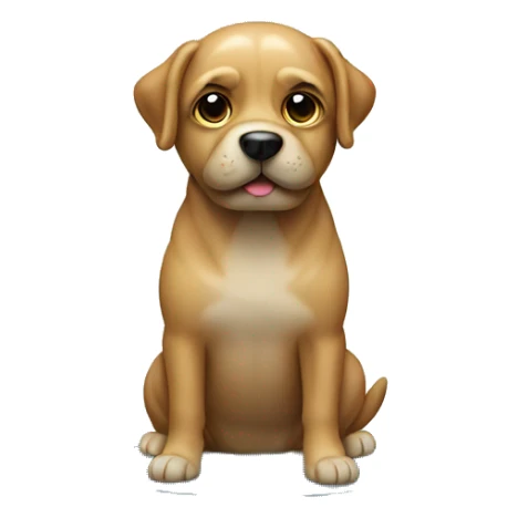 Dog in glass with top sticker