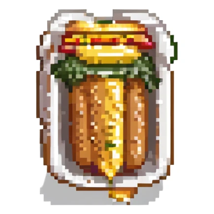 hot dog with mustard pixel art emoji sticker