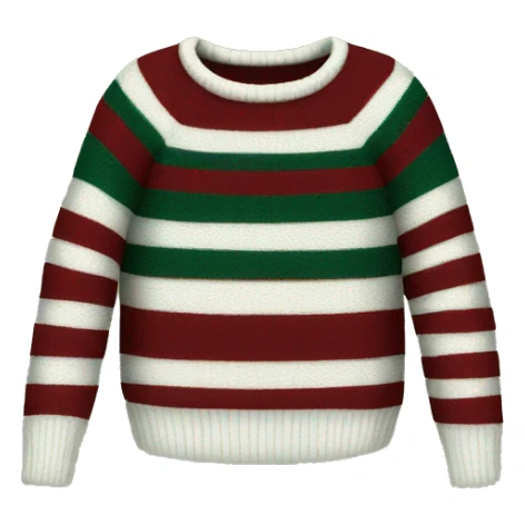 sweater with dark red and dark green stripes sticker