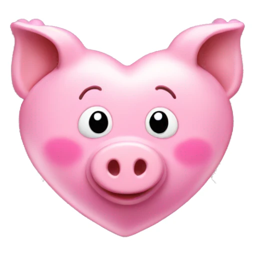Pink heart with a little piggies sticker