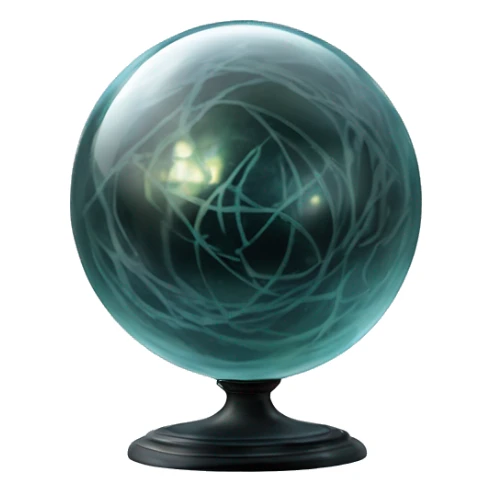The prophecy orb: A glass sphere containing a prophecy about Harry and Voldemort. It has delicate markings and a misty interior that swirls with prophecy when examined.

 sticker