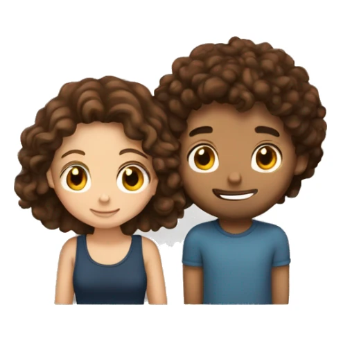 brown haired girl hugging her curly haired brunette boyfriend  sticker