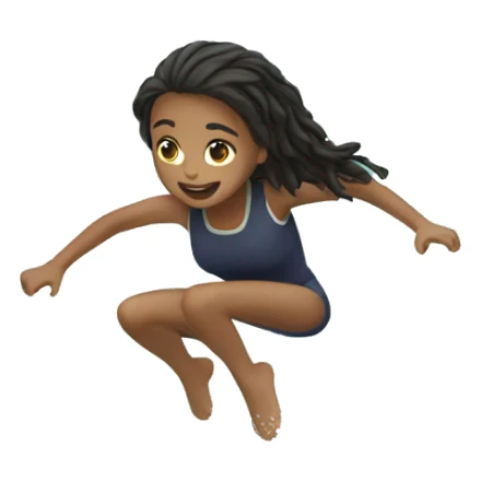 girl diving into rice sticker