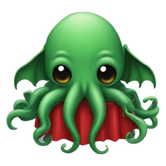 green Cthulhu  wearing red dress sticker