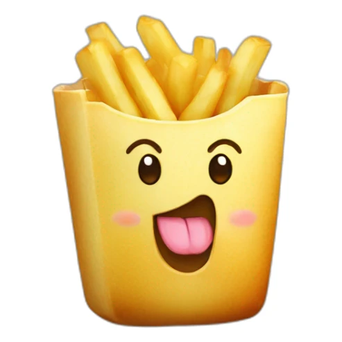 Une patate kawaii qui mange des frites sticker