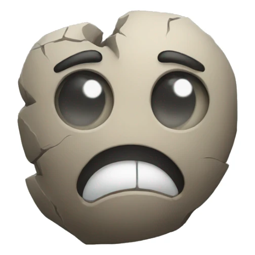 Stone head emojie with a tear dropping from his eye sticker