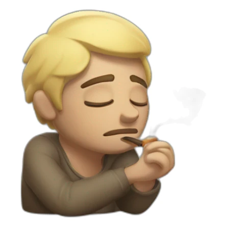 Tired weary sleepy smoke sticker