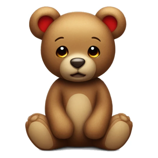 Little teddy bear with a red hart în his arms  sticker