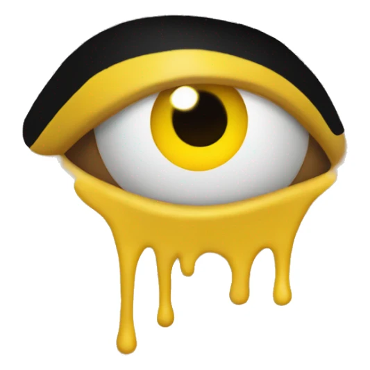 yellow emoji face with eye black paint sticker