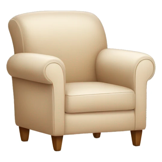 Simple Beige Armchair with blanket and book on it sticker