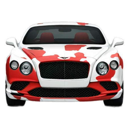  camouflage style red white and black, Bentley Continental, front view sticker