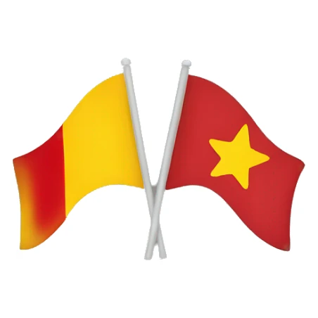 Flag of hsra left is red and yellow star on red right side yellow  sticker