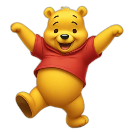 A pooh dancing  sticker
