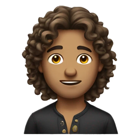 arrogant boy with long curly brown hair sticker