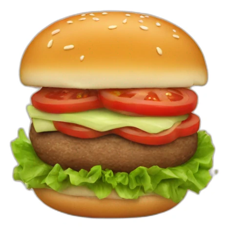 Un burgers qui mange une tomate sticker