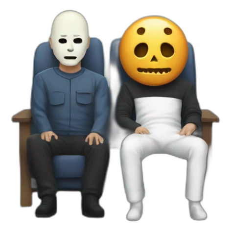 Pinhead and Michael Myers watching a movie sticker