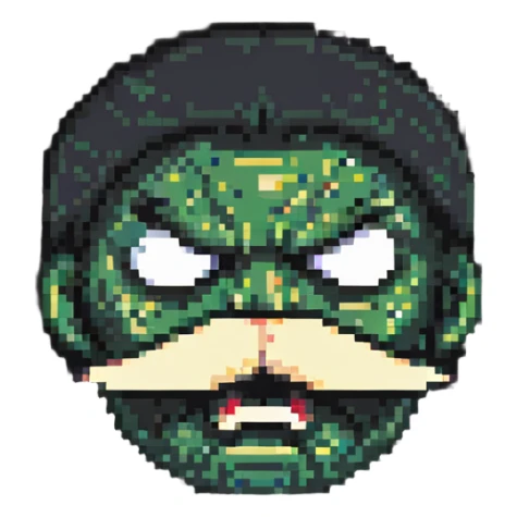 angry face with mustache sticker