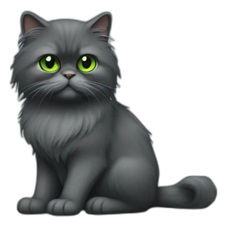 dark gray persian cat with green eyes sticker
